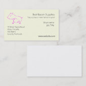 Stomme kleine pruik in roze visitekaartje (Voorkant / Achterkant)