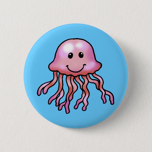 Stomme kwallen ronde button 5,7 cm (Voorkant)