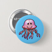 Stomme kwallen ronde button 5,7 cm (Voorkant /achterkant)