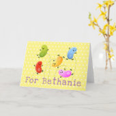 Stomme kwal's die cartoon illustreren kaart (Gele Bloem)