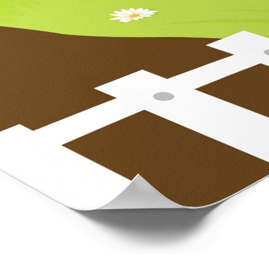 Stomme landschappen met zingende vogels en bomen poster (Hoek)