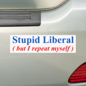 Stomme liberaal bumpersticker (Op auto)