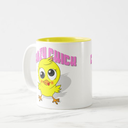 Stomme maar gekke meid tweekleurige koffiemok (Voorkant links)