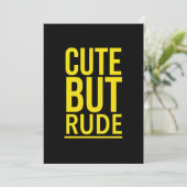 Stomme, maar rude grappige citaten geel bedankkaart (Staand voorkant)
