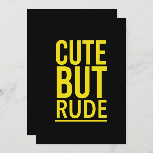 Stomme, maar rude grappige citaten geel bedankkaart (Voorkant / Achterkant)