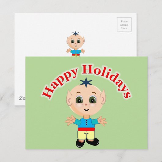 Stomme magische elf briefkaart (Voorkant / Achterkant)