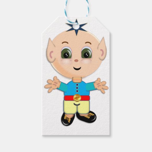 Stomme magische elf cadeaulabel (Voorkant)