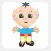 Stomme magische elf vierkante sticker (Voorkant)