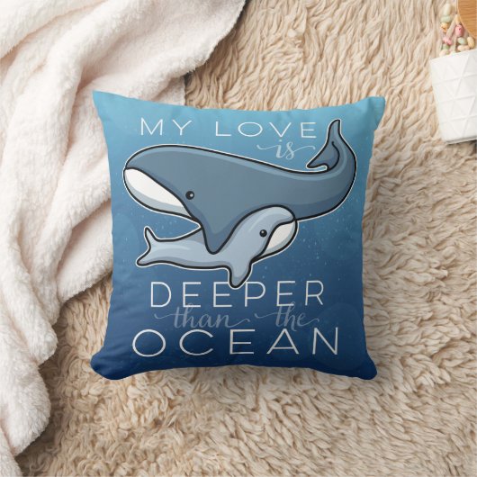 Stomme mam en Baby walvis, liefde is dieper dan oc Kussen (Deken)