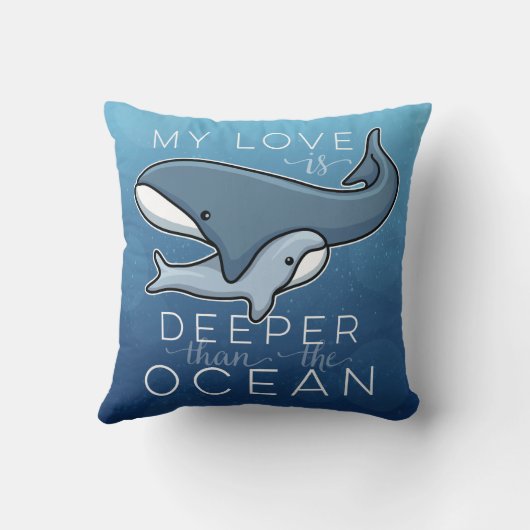 Stomme mam en Baby walvis, liefde is dieper dan oc Kussen (Achterkant)