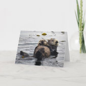 Stomme mama en Pup Zeeen otters Kaart (Voorkant)