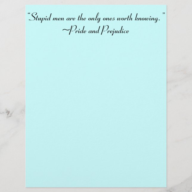 Stomme Mannen Worth Knokend Jane Austen Quote (Voorkant)