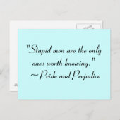 Stomme Mannen Worth Knokend Jane Austen Quote Briefkaart (Voorkant / Achterkant)