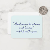 Stomme Mannen Worth Knokend Jane Austen Quote Notitiekaartje (Voorkant / Achterkant in situ)