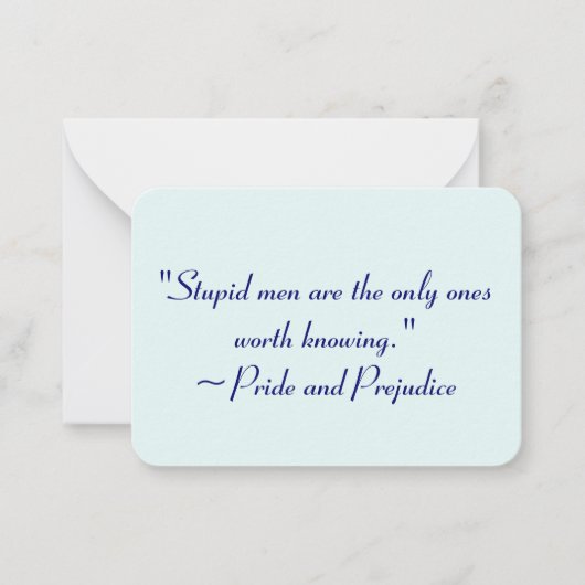 Stomme Mannen Worth Knokend Jane Austen Quote Notitiekaartje (Voorkant)
