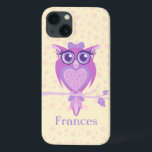 Stomme meisjes paars en gele draagtas Case-Mate iPhone case<br><div class="desc">Bescherm uw toetsenbord met dit grafische hoesje met beschermlaag. Pas aan met jouw naam leest momenteel Frances. Uniform ontworpen grafische uil van Sarah Trett.</div>