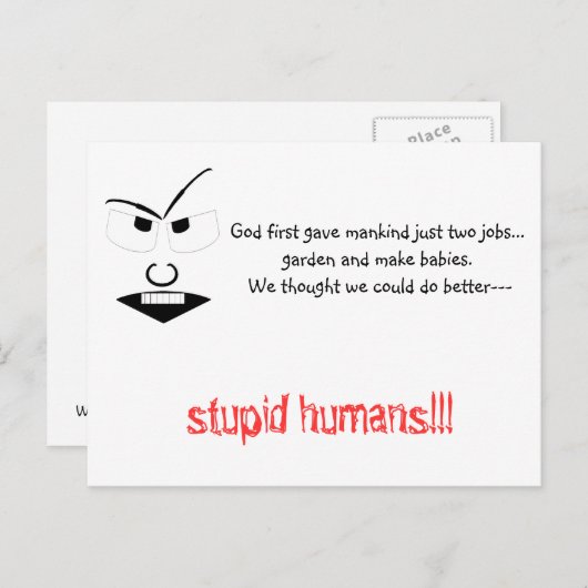 Stomme mensen briefkaart (Voorkant / Achterkant)