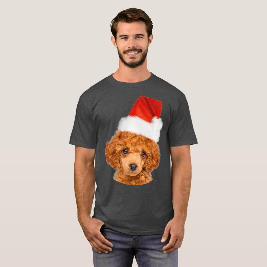 Stomme miniatuur poodle Wearing Kerstkerstkerstker T-shirt (Voorkant volledig)