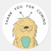 Stomme monster. Jongen verjaardag bedankt voor je Ronde Sticker (Voorkant)