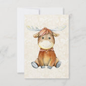 Stomme Moose Waterverf Baby shower Bedankt kaarten (Achterkant)