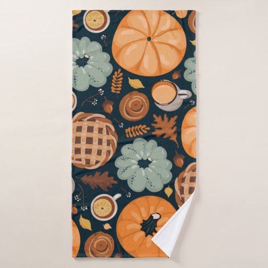 Stomme naadloze herfstpatroon achtergrond badhanddoek (Badhanddoek)