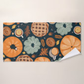 Stomme naadloze herfstpatroon achtergrond badhanddoek (Badhanddoek)