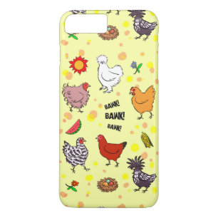 Stomme naadloze kippen patrooncartoon 	iPhone 8/7 plus hoesje