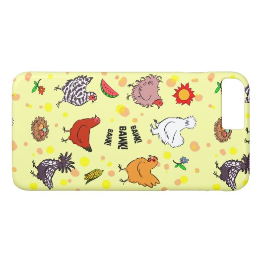Stomme naadloze kippen patrooncartoon Case-Mate iPhone case (Achterkant (Horizontaal))