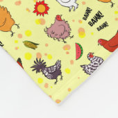 Stomme naadloze kippen patrooncartoon fleece deken (Hoek)