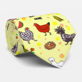 Stomme naadloze kippen patrooncartoon stropdas (Opgerold)