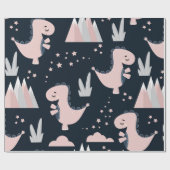 Stomme naadloze patronen met roze dinosaurussen op cadeaupapier (Vlak)