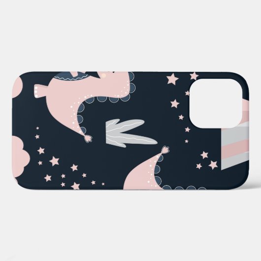Stomme naadloze patronen met roze dinosaurussen op Case-Mate iPhone case (Achterkant (horizontaal))