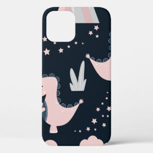 Stomme naadloze patronen met roze dinosaurussen op Case-Mate iPhone case