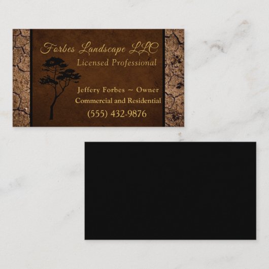 Stomme ontwerpstructuur Landscapingkaart Yard Tree Visitekaartje (Voorkant / Achterkant)