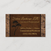 Stomme ontwerpstructuur Landscapingkaart Yard Tree Visitekaartje (Voorkant)