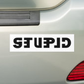 Stomme op de Sticker, Clever in de Mirror Bumpersticker (Op auto)