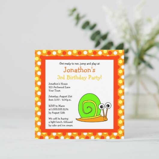 Stomme Oranje en groene slak Kaart (Staand voorkant)
