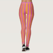 Stomme oranje en roze verticale strepen. leggings (Achterkant)