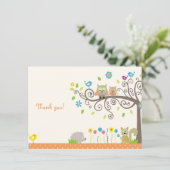 Stomme Oranje oraal Baby shower Neutraal Bedankkaart (Staand voorkant)