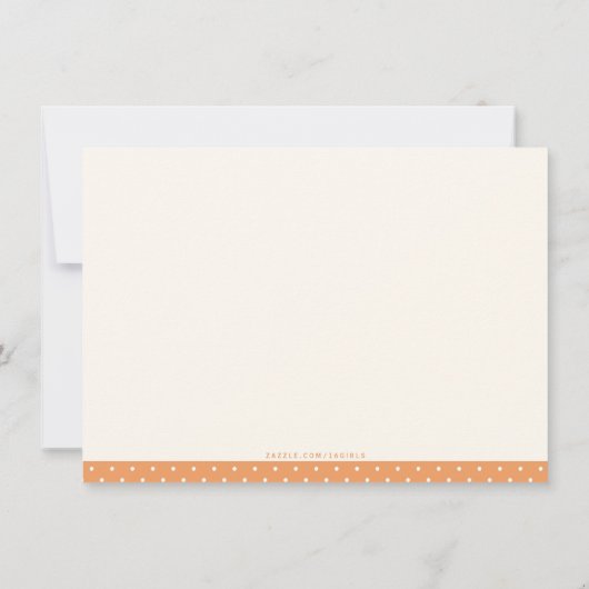 Stomme Oranje oraal Baby shower Neutraal Bedankkaart (Achterkant)