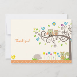 Stomme Oranje oraal Baby shower Neutraal Bedankkaart