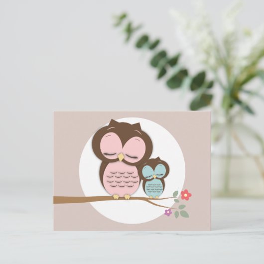 Stomme Owl & Mama Woorden van Advice mama Kaarten (Staand voorkant)