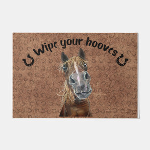 Stomme paarden Veeg je handschoenen af Deurmat
