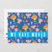 Stomme paddenstoelen Bewegend Aankondiging Nieuwe  Briefkaart (Voorkant / Achterkant)