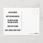 Stomme paddenstoelen Bewegend Aankondiging Nieuwe  Briefkaart (Achterkant)