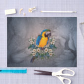 Stomme papegaai met bloemen tissuepapier (Craft)