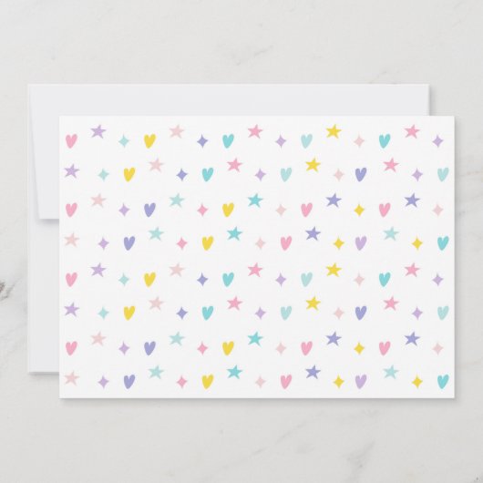 Stomme pastel regenboogwolken op zaterdag kaart (Achterkant)