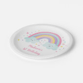 Stomme pastel regenboogwolken op zaterdag papieren bordje (Gekanteld)