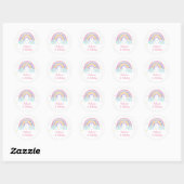 Stomme pastel regenboogwolken op zaterdag ronde sticker (Vel)