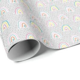 Stomme pastelregenbogen met weinig stippen cadeaupapier